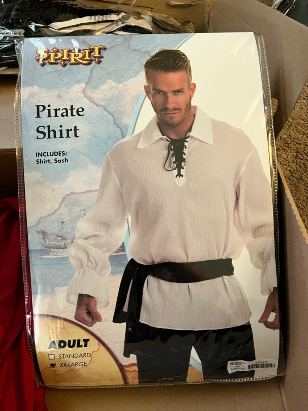 Spirit White Men's Pirate Button-Front Costume Shirt